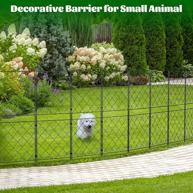 10 Pack Metal Wire Panel Border Animal Barrier Decorative Garden Fence for Patio