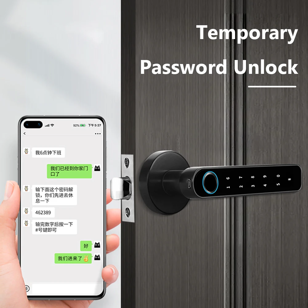 Bluetooth-compatible Fingerprint Door Lock Keyless Entry Electronic Door Knobs Lock Fingerprint Security Handle Lock for Bedroom