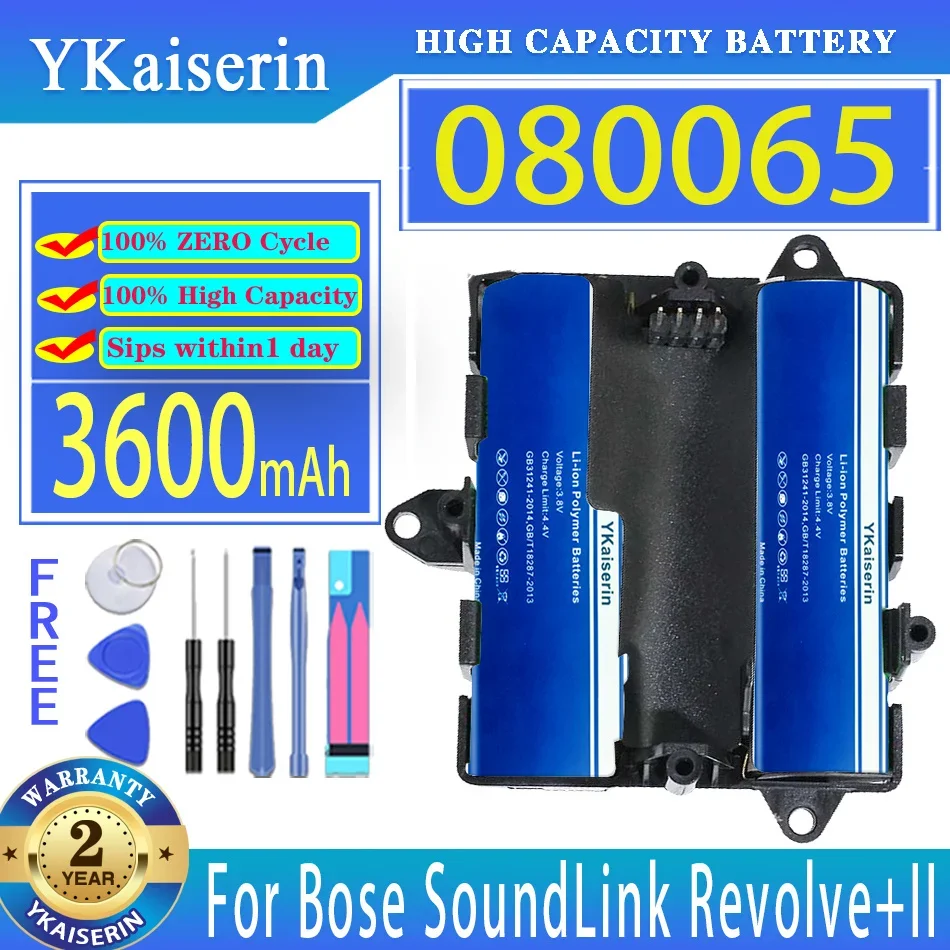 

YKaiserin Battery 080065 3600mAh For Bose SoundLink Revolve+ II 2 080061 829049-0210 Bateria