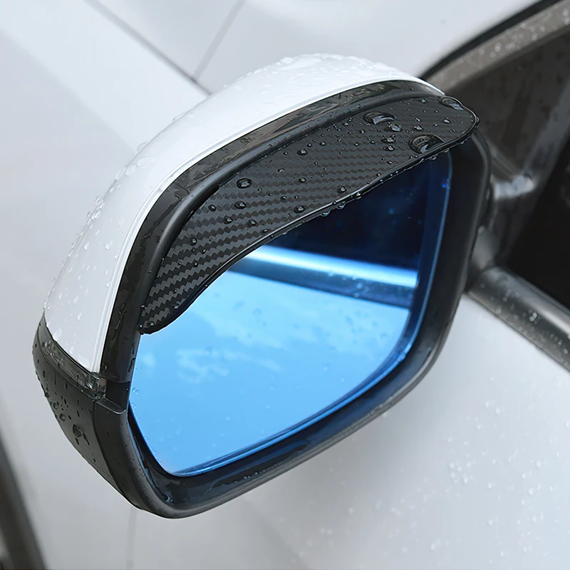 Car Rearview Mirror Rain Eyebrow Rain Shield Snow Rainproof Blades Sticker Guard Sun Visor 2Pcs