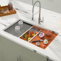 33 Inch Undermount Kitchen Sink Workstation 16 Gauge Stainless Steel Large Single Bowl Under Counter Kitchen Sinks Basin 2