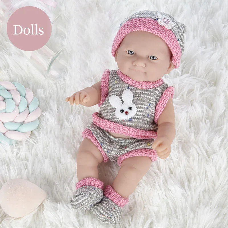 

10 Inch Lovely Reborn Baby Soft Solid Silicone Doll Handmade Newborn Lifelike Reborn Doll Toys for Children Expectant mother toy