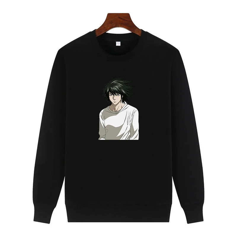 

Classic Anime graphic sweatshirts Death Note Round neck and velvet winter thick sweater hoodie For all ages Men's sportswear