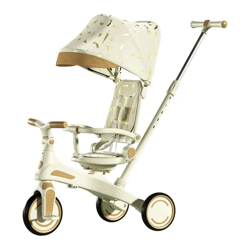 Children's Tricycle Multifunction Folding Baby Stroller Three Wheel Pram for Kids Trolley