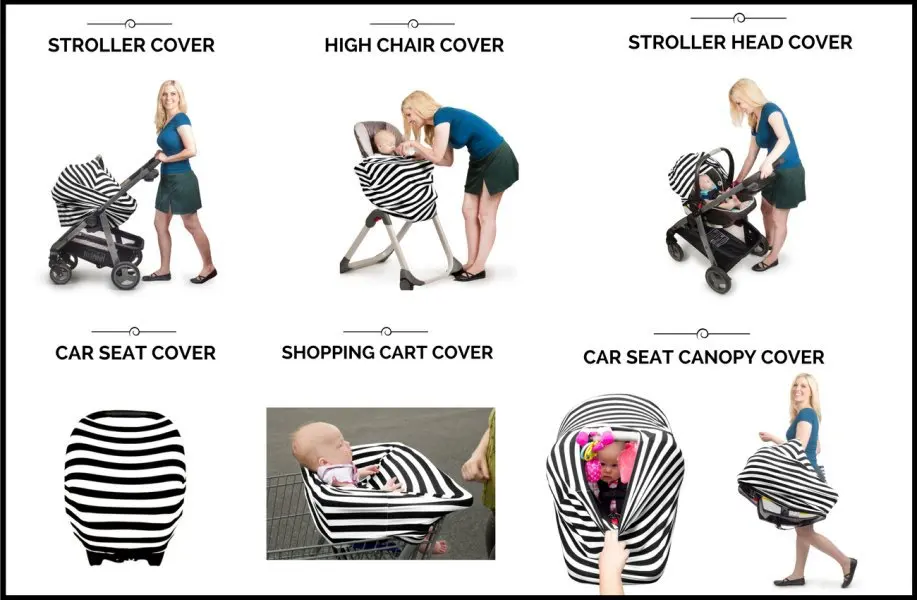 Nursing Cover Breastfeeding Scarf - Baby Car Seat Covers, Infant Stroller Cover, Carseat Canopy for Toddlers, Girls and Boys