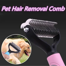 Novo pente de remoção do cabelo para cães gato detangler pele aparamento dematting escova grooming ferramenta para matted longo cabelo encaracolado animal estimação