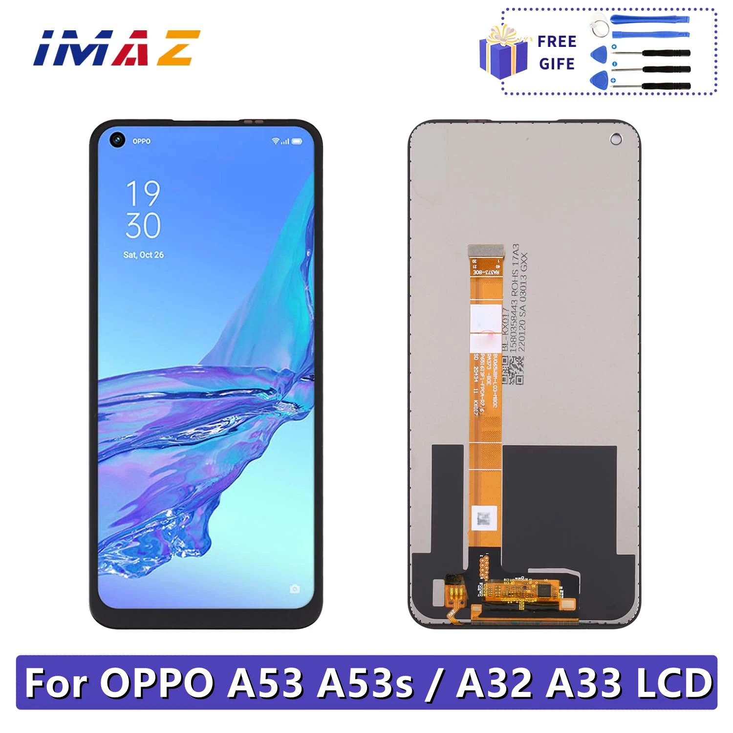 

6.5" Tested For OPPO A53s A53 4G LCD Display Screen Touch Panel Digitizer For OPPO A53 2020 4G A53s LCD Replacement A53s Screen