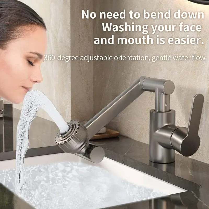 Mechanical Arm Universal Faucet Bathroom Kitchen Splashproof 360 degree swivel kitchen faucet Hot and Cold Tap Faucet Accessorie