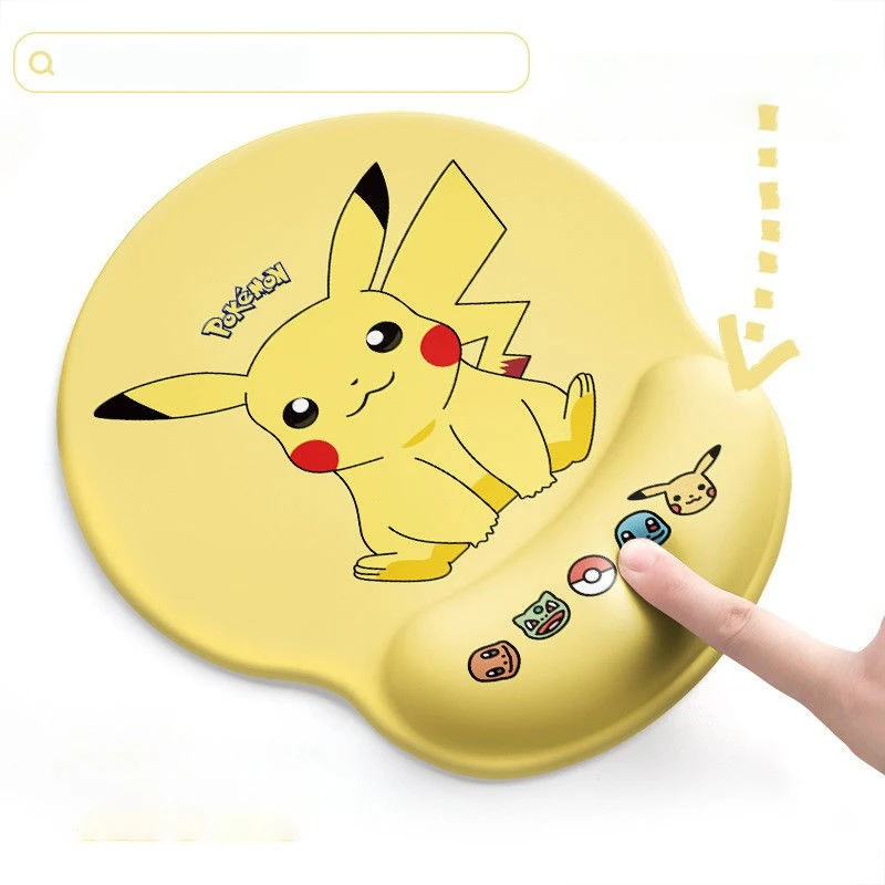 Original Pokemon 3D Mouse Pad Anime Cartoon Pikachu 3D Rubber Bottom