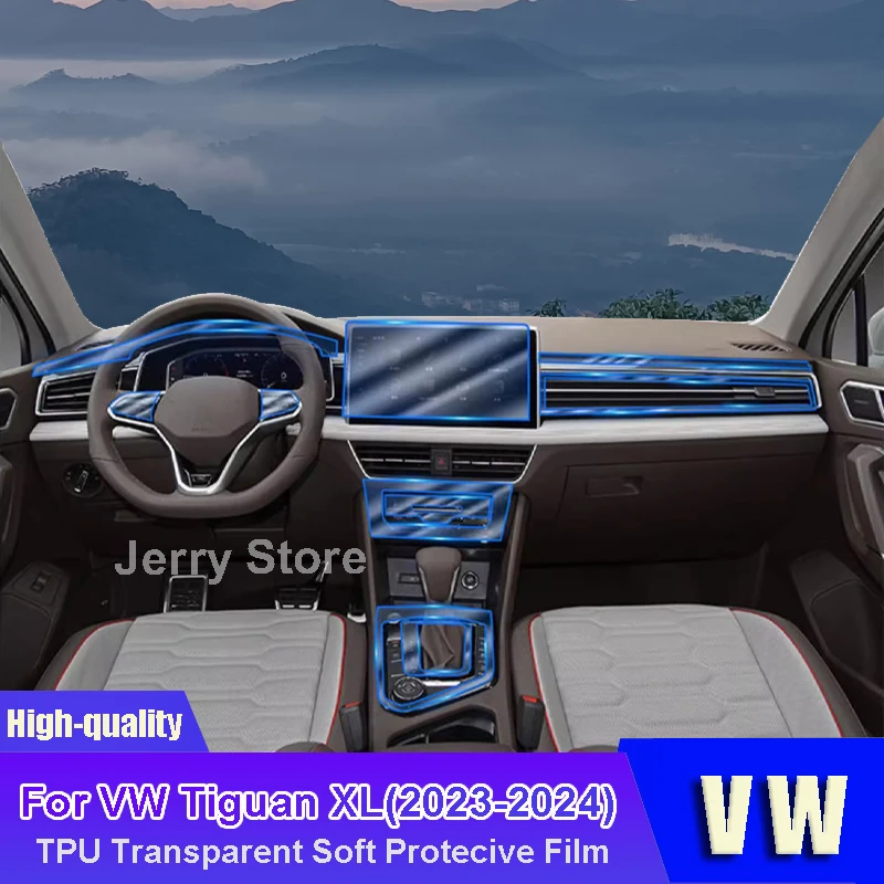 

For yw Tiguan XL(2023-2024) Car Interior Center Console Transparent TPU Protective Film Anti-scratch Repair Car Stickers