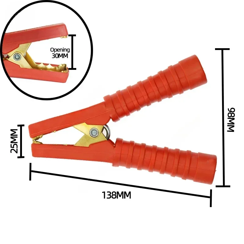 300A 138mm Insulated Heavy Duty Copper Alligator Clips Terminal Test Electrical Battery Crocodile Clamp for Jumper Cables Boost