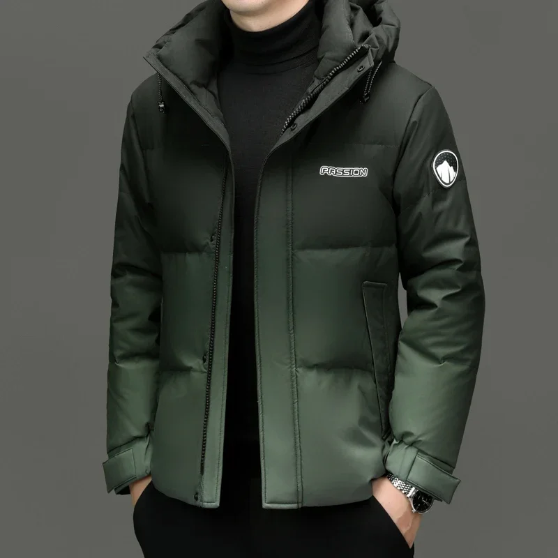 thumbnail image 1 of Chaqueta corta con plumón degradado, ropa de diseño con relleno de plumón de pato, chaquetas acolchadas ligeras para hombre, abrigo de invierno para hombre, ropa para hombre, 1 of 5