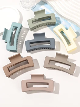 7 Pcs 3.4 Inch Large Hair Clips Non-Slip Square Matte Hair Clips for Women and Girls Strong Hold Banana Clips for Thick and Thin Hair 1