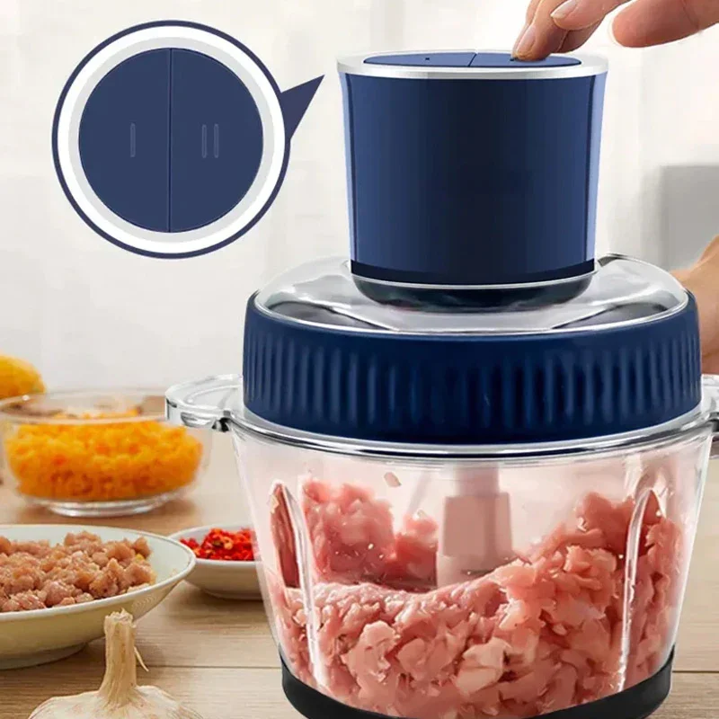 

Electric food hopper, 2 speed gears & 4 blades