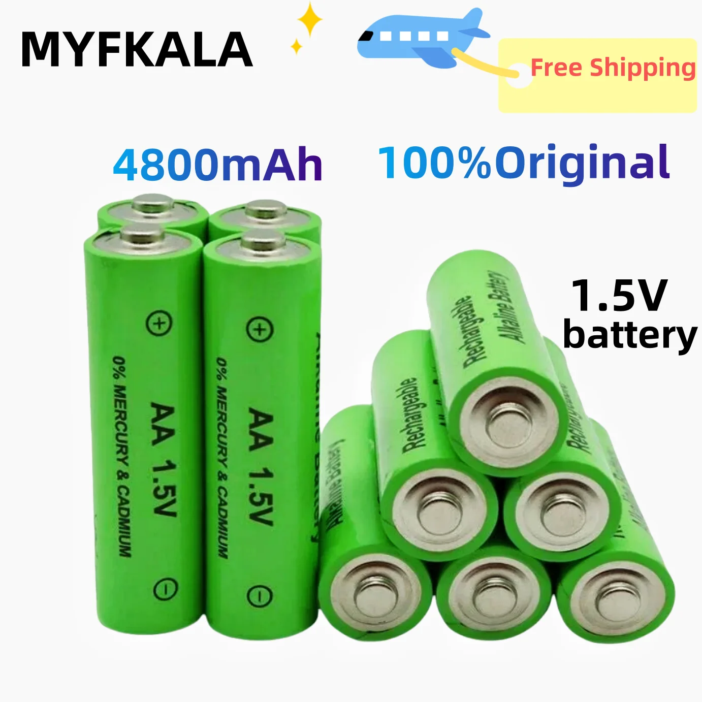 

1.5v new AA rechargeable battery 4800mAH 1.5V new alkaline rechargeable battery LED lamp toy MP3 + free delivery
