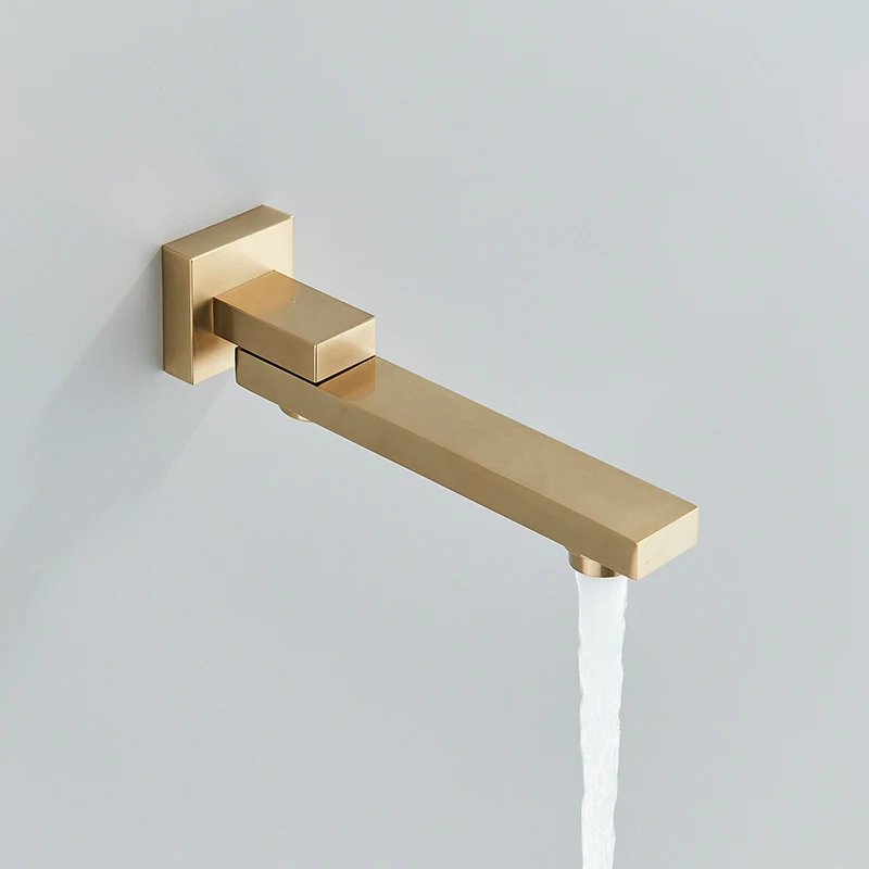 Description Picture 5 of itemBrushed Gold Bathtub Shower Faucet Rotate Tub Spout Shower 2-way Embedded Box Brass Handheld Shower Hot Cold Water Bath Shower