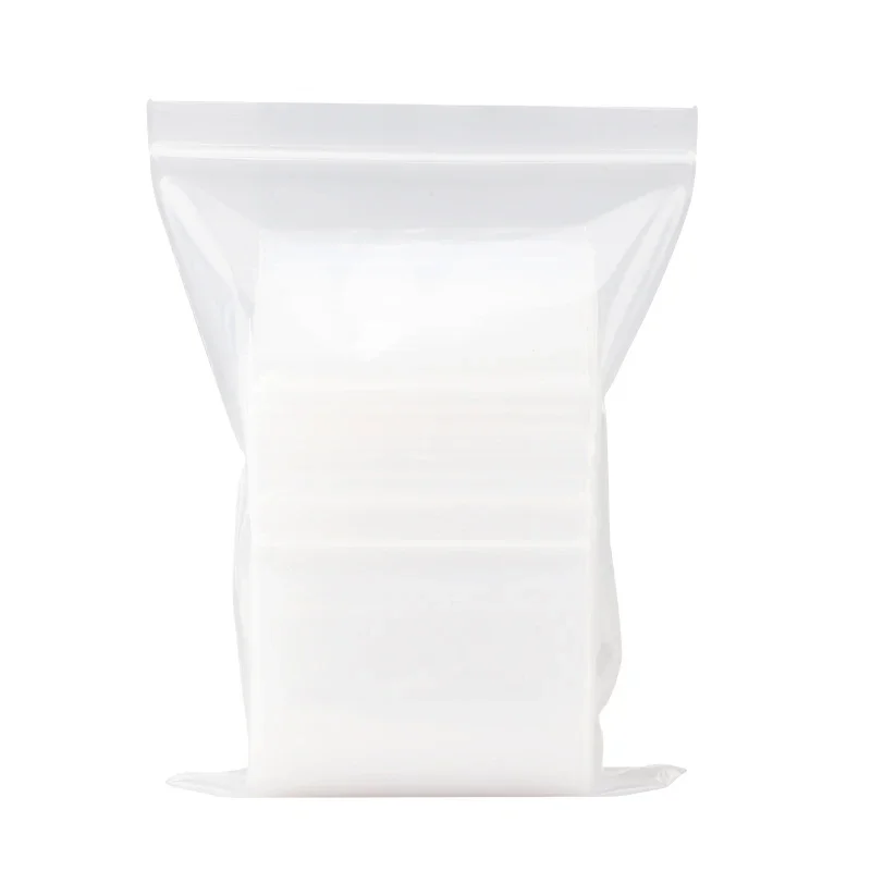 0.2mm PE Clear Self Sealing Zip Lock bags Plastic Packaging Pouches White Transparent zipper reclosable Thick package bags 6