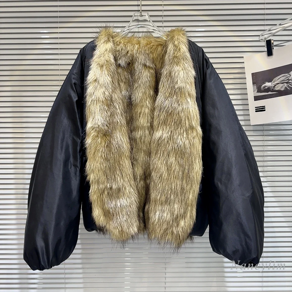 

2023 Winter New Warm Environmental Protection Fur Collar Liner Cotton-Padded Coat for Women Winter Oversized Overcoats