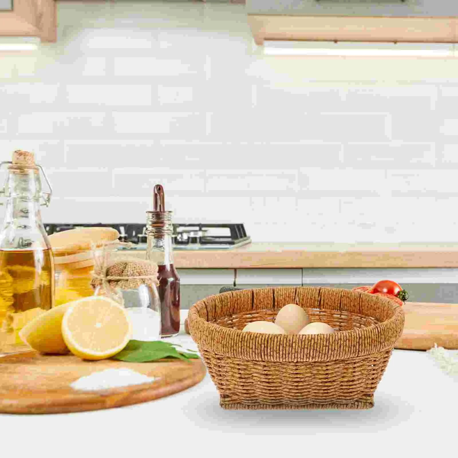 

Woven Basket Desktop Snack Storage Reusable Kitchen Vegetable Storage Baskets