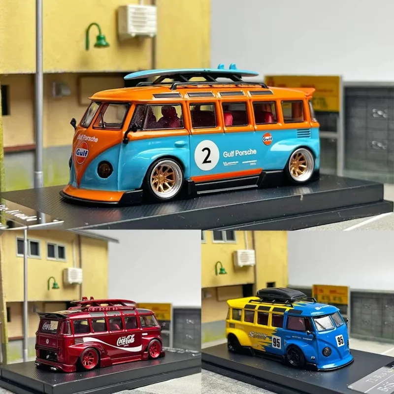 

LF 1/64 RWB T1 BUS Simulation Die Casting Alloy Car Model Crafts Decoration Collection Tools Toys For Boys Navidad Gift