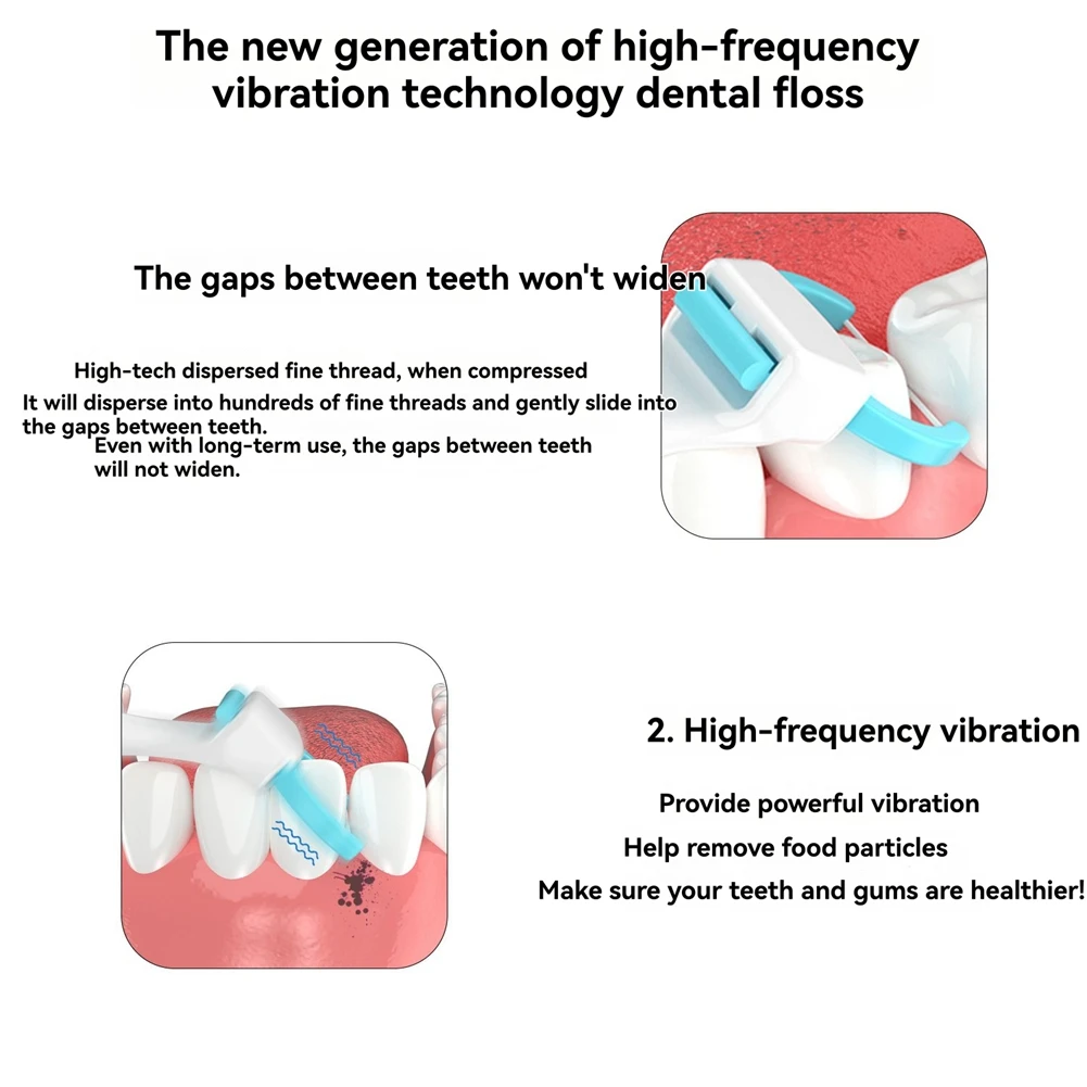 【24시간 세일】소닉케어 전동 칫솔 핸들 교체용 치실 브러시 헤드와 호환 가능, 50개 치실 픽