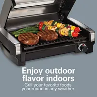 Beach Electric Indoor Searing Grill with Viewing Window & Adjustable Temperature Control to 450F, 118 sq. in. Surface S 2