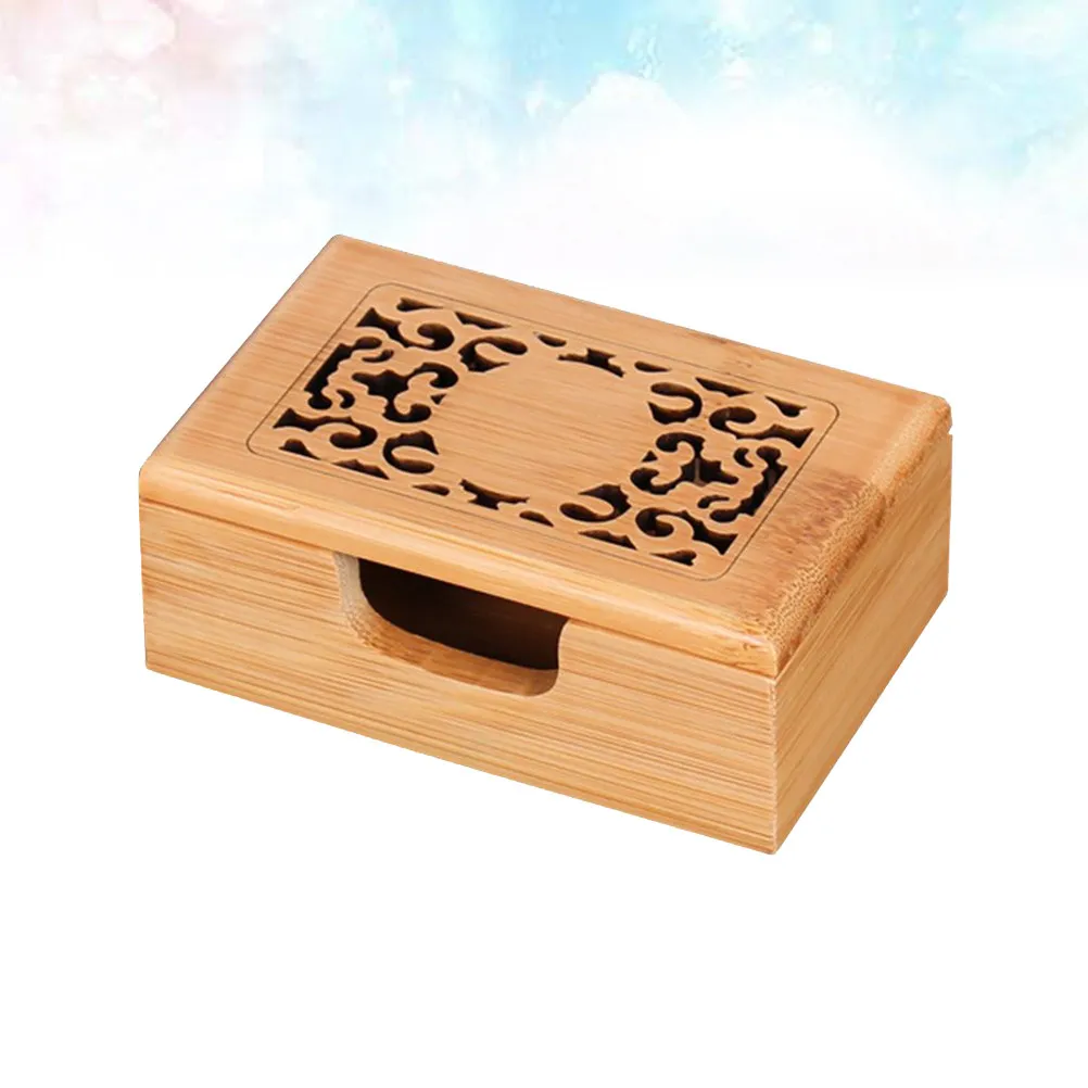 1Pcs 대나무 이름 상자 크리 에이 티브 할로우 아웃 명함 보관 케이스 회사 학교 비즈니스 케이스에 대한 사무실 데스크탑 홀더