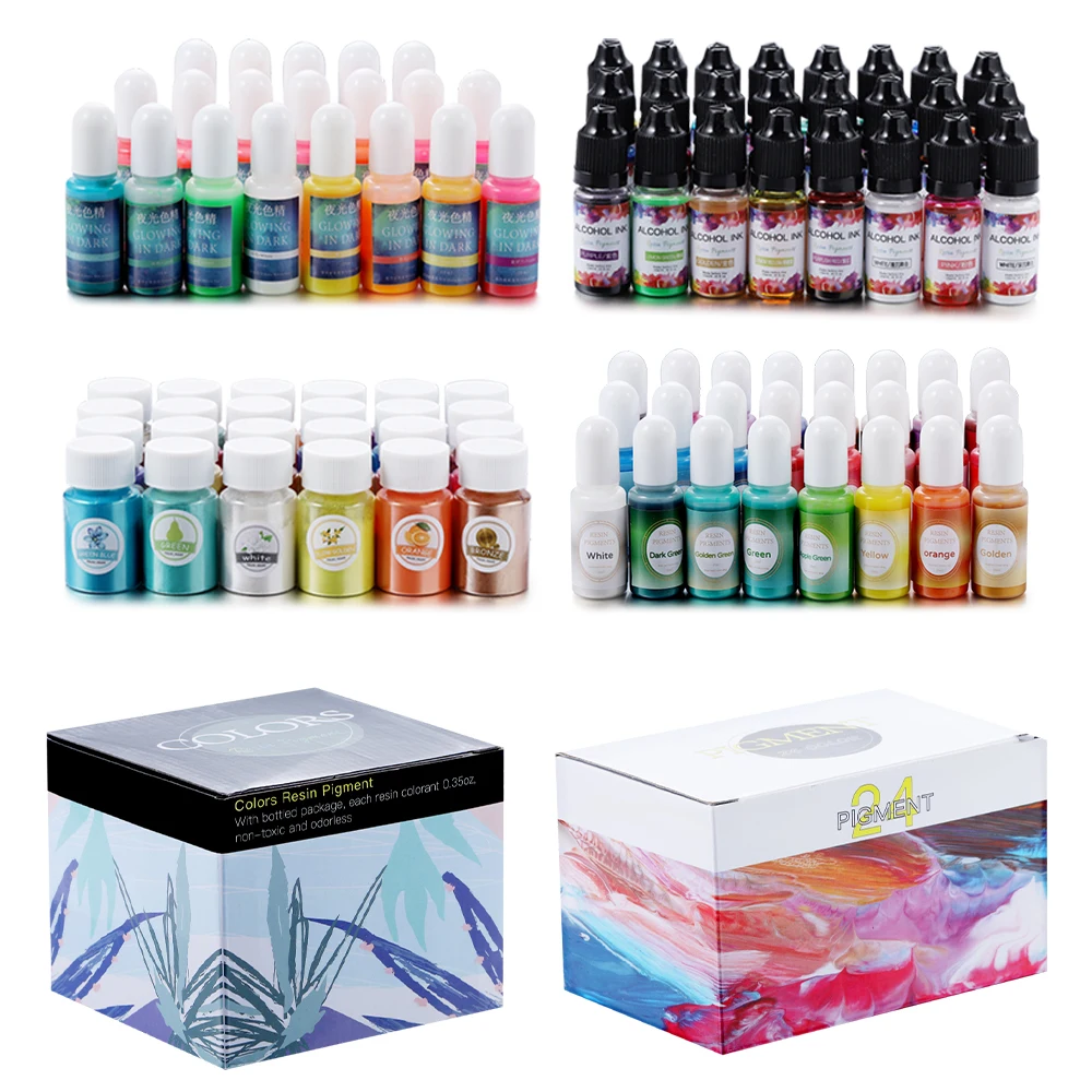 6-26 Colors Epoxy Resin Pigment Dye Kit Mica Powder Epoxy Resin Mold Liquid Colorant DIY Art Resin Jewelry Crafts Making Tools