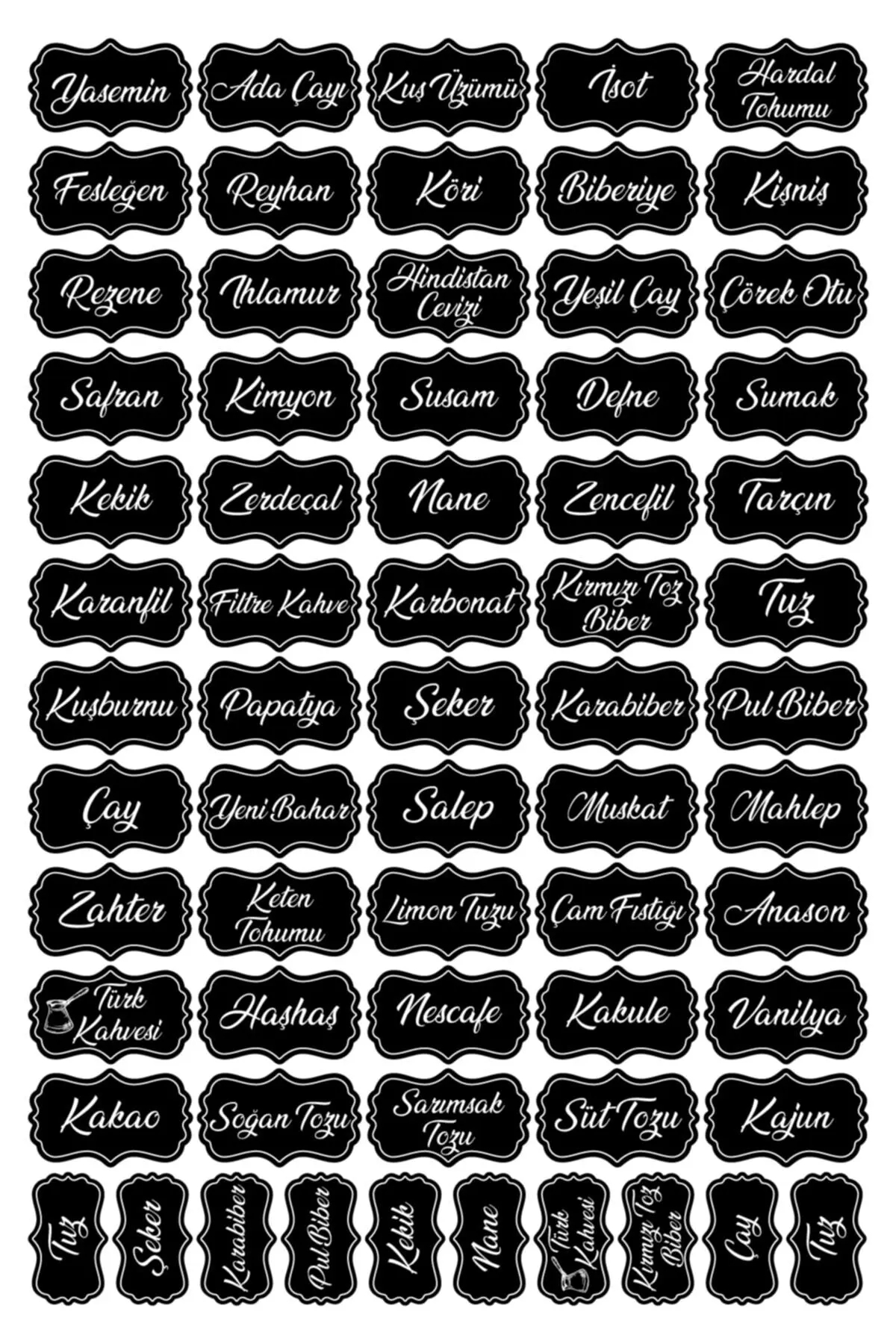 

Black 107Pcs Spice Legumes Nuts Jar Sticker Label Stylish Design Self Adhesive Seasoning Sticker Kitchen Mom Gift
