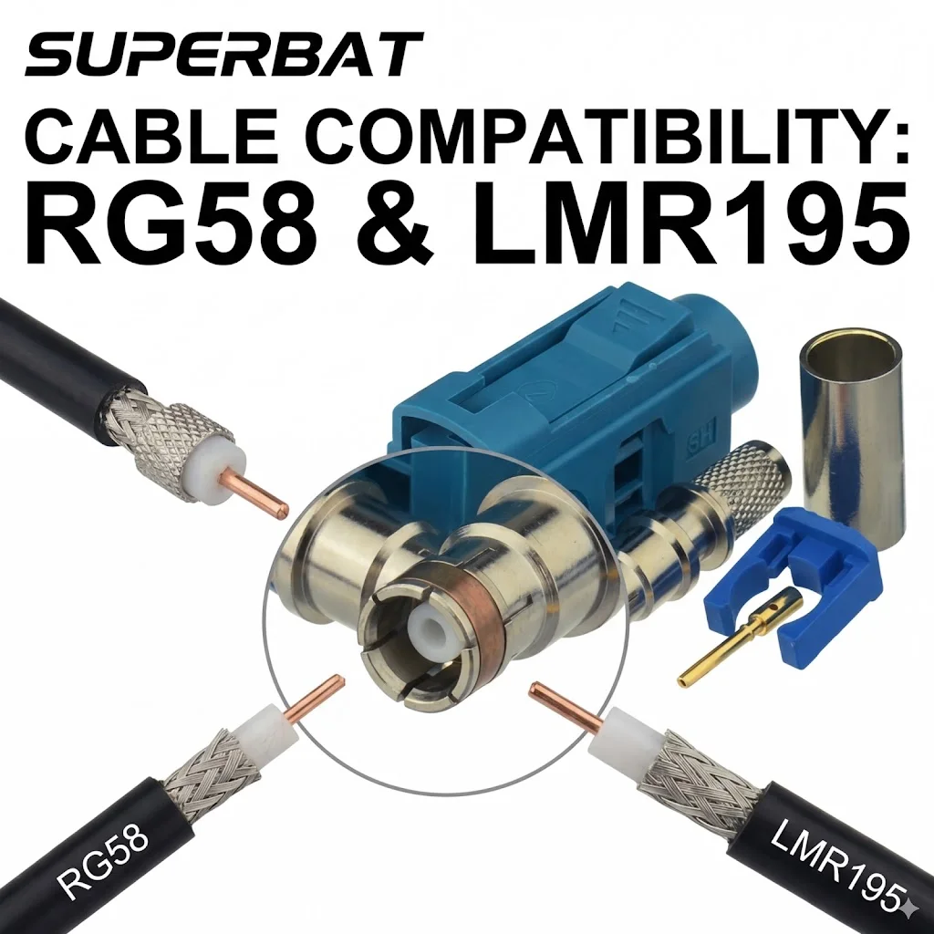 Waterblue Female Crimp RF Coaxial Connector for RG58 LMR195 Cable