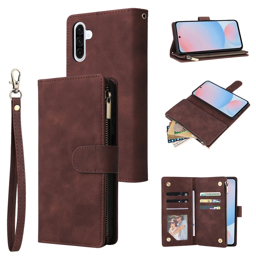 Lanyard Zipper Wallet Leather Phone Case Cover