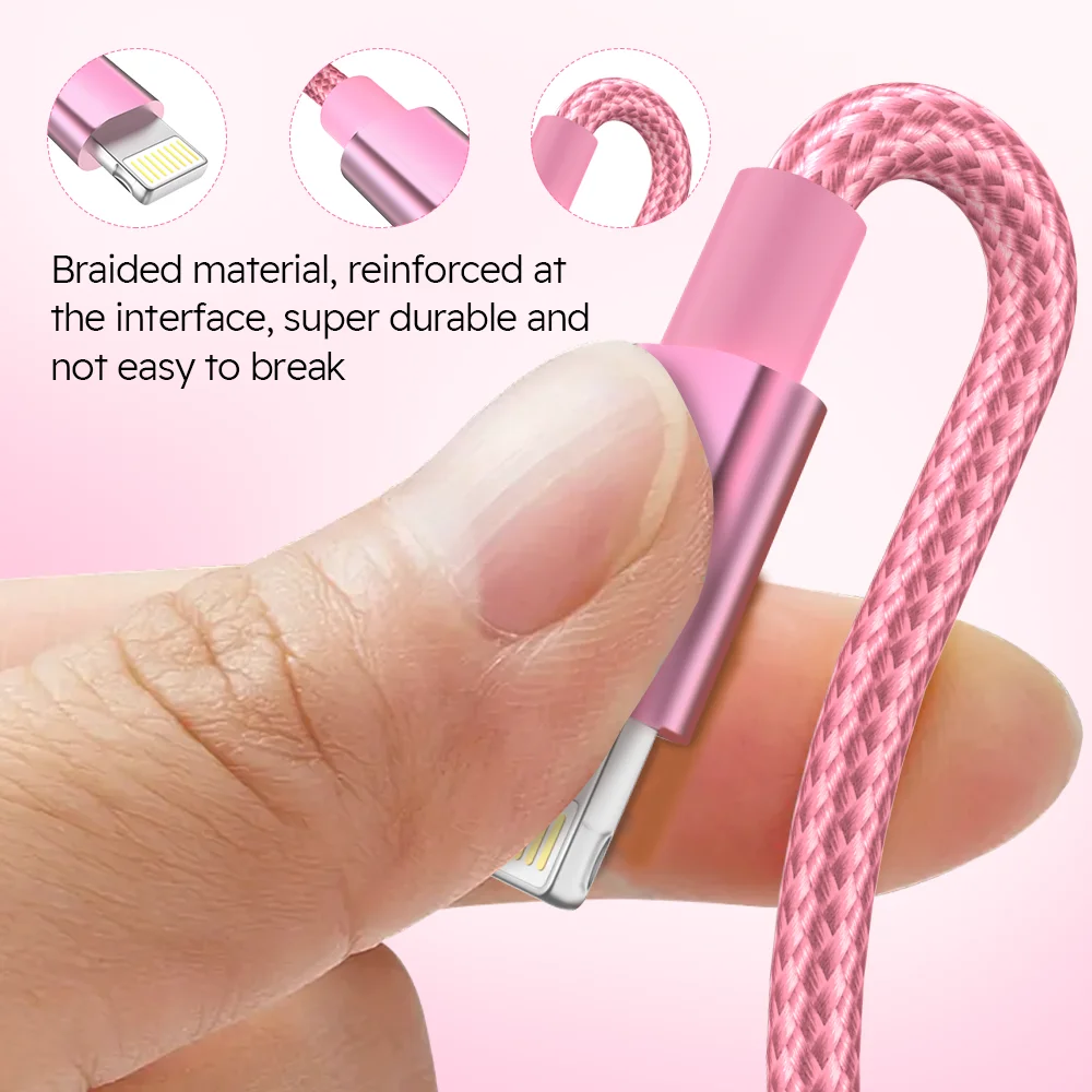 Premium Nylon Braided Fast Charging & Data Transmission Cable - [MFi Certified]