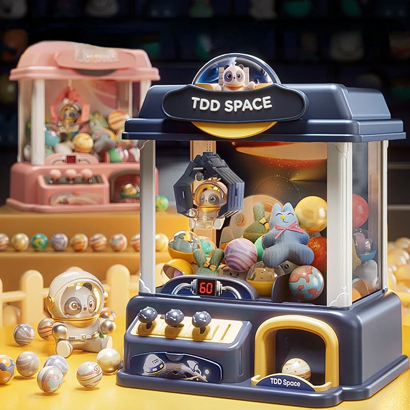 Claw Catch Toy Clip Doll Machine Claw Machine Toys For Kids Automatic Mini Doll Machines Children Coin Operated Play Arcade Game Interactive Toys Birthday Gifts