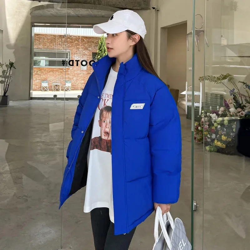 

Новинка 2022, зимняя куртка, женские парки с длинным рукавом, толстая парка на хлопковом наполнителе, Женская куртка, короткое Свободное пальто, теплая верхняя одежда