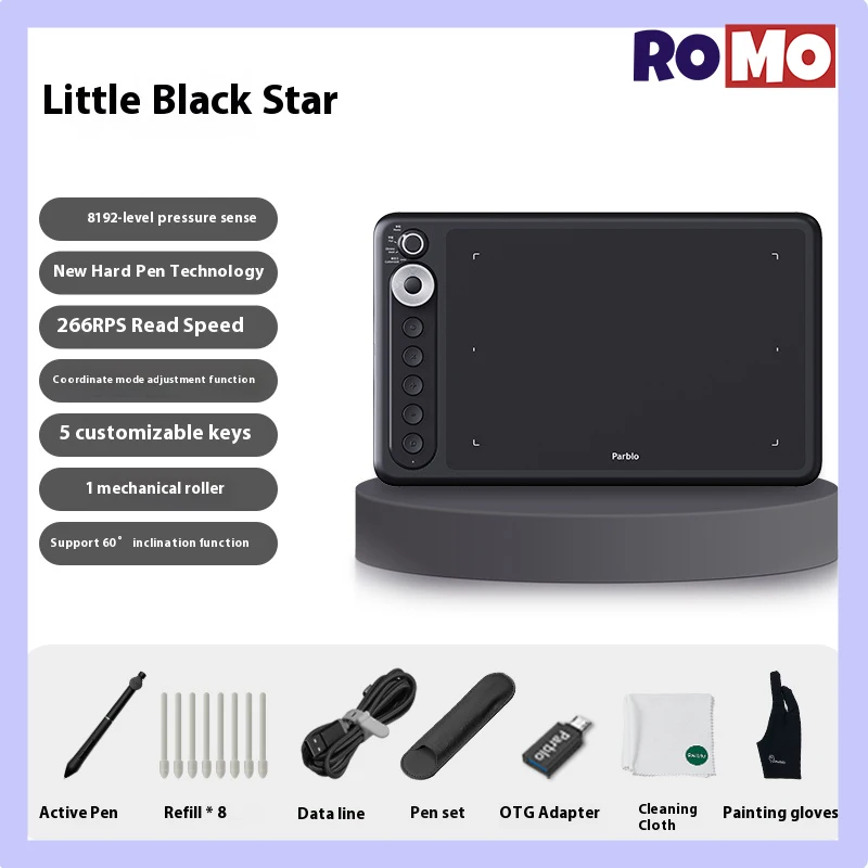 Цифровой планшет Parblo Intangbo X, графический планшет для рисования с 8192 чувствительностью к давлению, 5080lpi, Поддержка Android/windows/mac Os