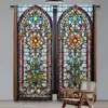 2Pcs European Chic Gothic Floral Curtains Colorful Curtains Suitable For Bedroom Bathroom Living Room Dining Room Study Room 2