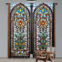 2Pcs European Chic Gothic Floral Curtains Colorful Curtains Suitable For Bedroom Bathroom Living Room Dining Room Study Room 2