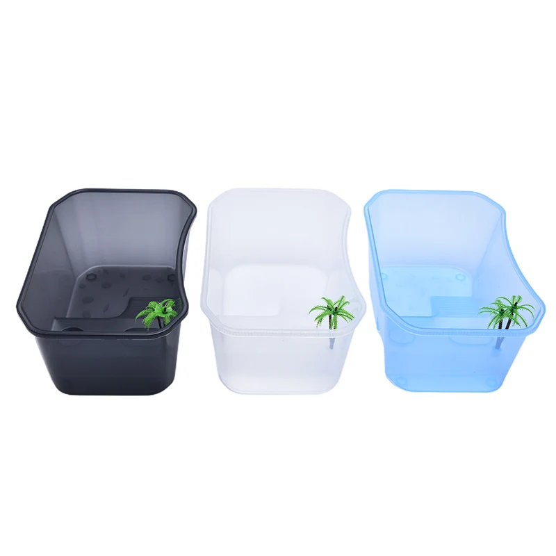 Aquarium Tank Vivarium Box Reptile Vivarium Box Turtle Tortoise with Basking Ramp Tank Breeding Food Tool Feeding Box with Basking Platform Home Aquarium