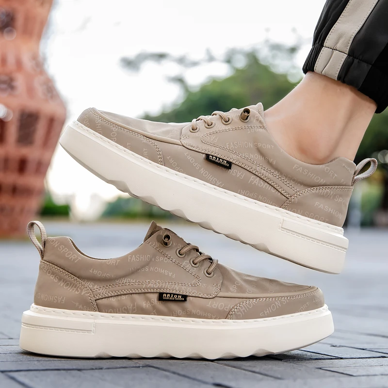 Men's Breathable Canvas Casual Walking Shoes Non-Slip Lightweight Comfortable Sneakers for Male 3