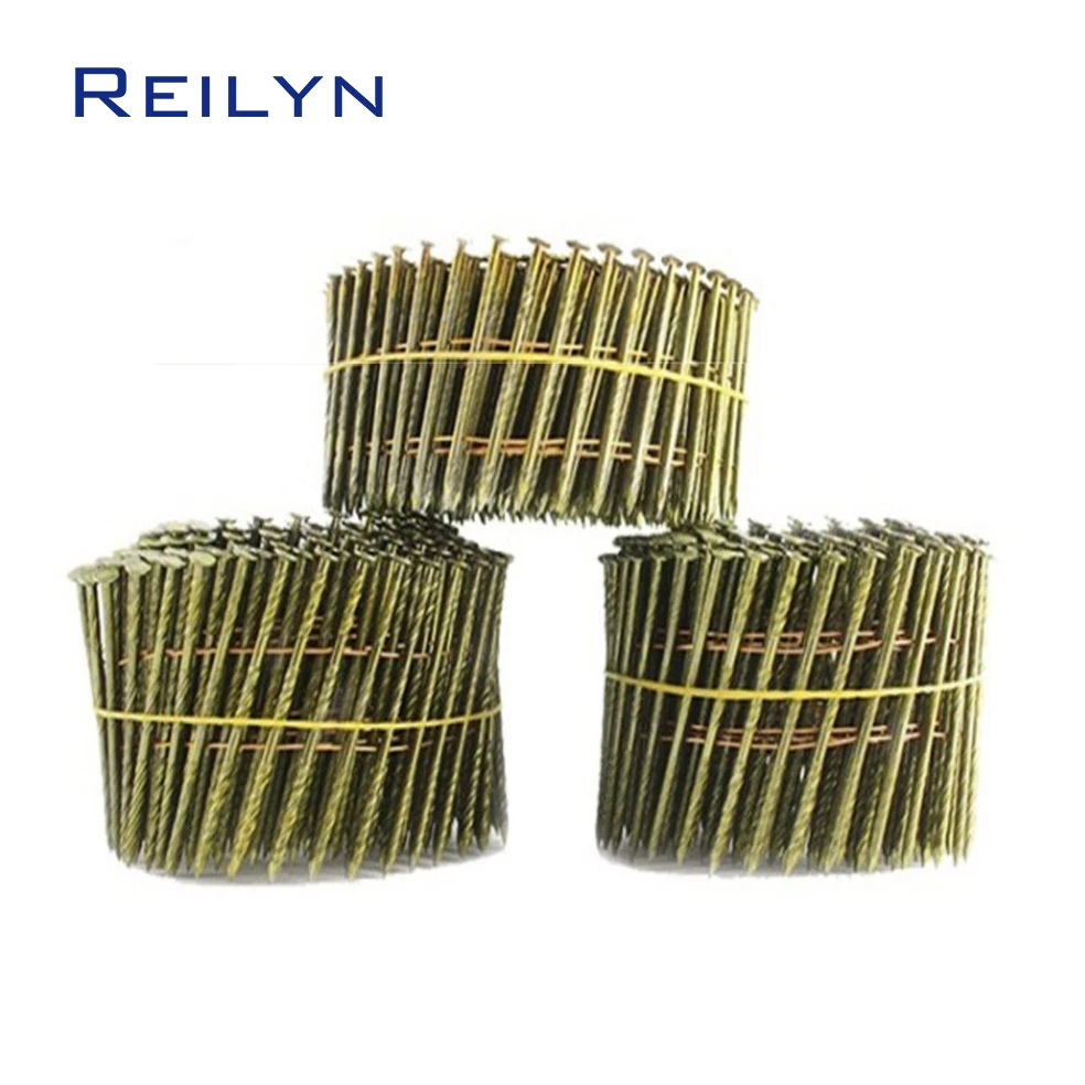 Reilyn Pallet Coil Nails 2.3x50mm Pneumatic Nail Gun nails for CN55 CN70 CN80 Professional Pallet Coil Nailer Nail 10pcs professional advertisement nails standoff bolt stainless steel mirror glass wall support fixing screws decor hardware