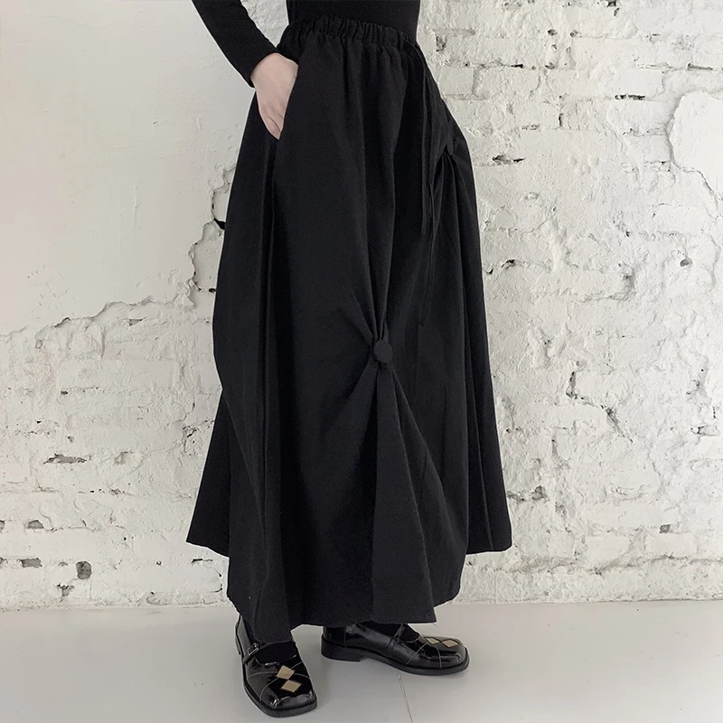 

Women's Skirt New Summer Fashion Personalized Front And Back Button Pleated Skirt Design Sense Of Larger Size Skirt