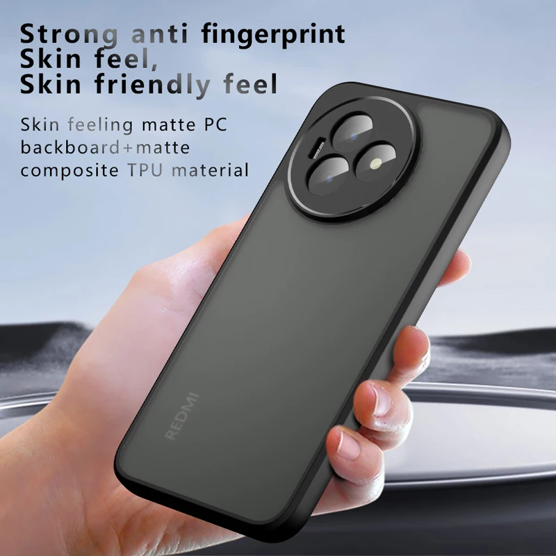 Shockproof Frosted Skin Feel Matte Case - Anti-fingerprint Transparent Cover