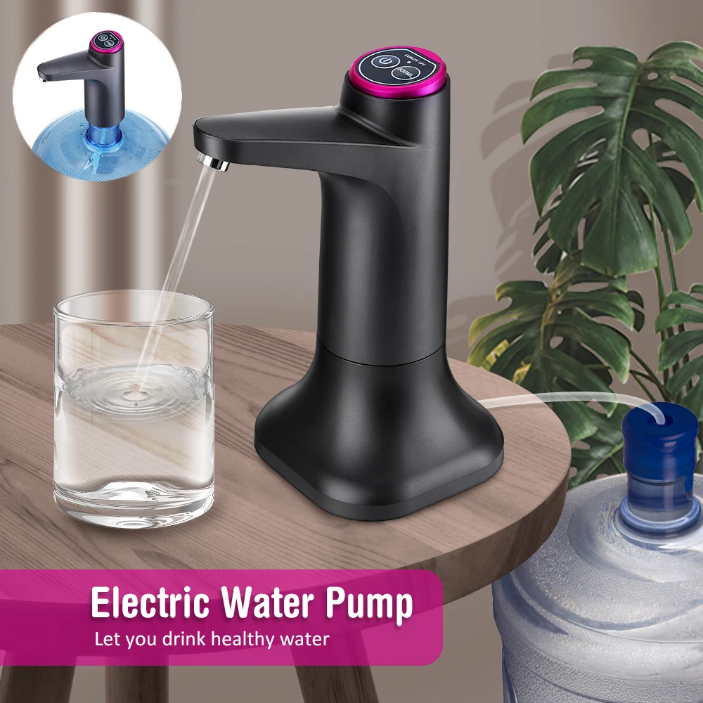 Water Dispen Automatic Electric Water Pump Button Control USB Charge Portable for Kitchen Office Outdoor D_voghion.com