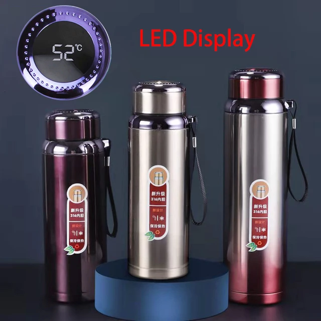 600/800ml Thermos Stainless Steel Thermal Cup LED Temperature