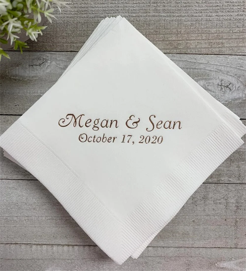 

50 Personalized Napkins Personalized Napkins Wedding Personalized Cocktail Beverage Paper Anniversary Party Monogram Custom Lunc