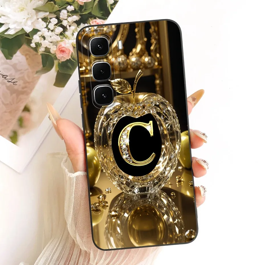 Stylish Initial Letter Shockproof Soft Silicone Phone Case