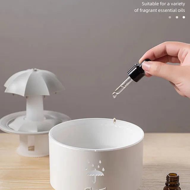 Cloud Rain Humidifier Raindrop Aroma Essential Oil DiffuserRemote Control Night Light Desktop Fountain Water Drop Sound for Home 6