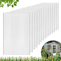 14PCS Twin-Wall Greenhouse Panels 4' x 2' x 0.32'' Shatterproof Polycarbonate Sheets All-Weather Outdoor Use Ideal Plant Growth 1