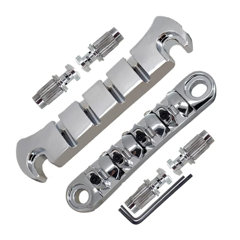 

1 Set 4 String Electric Guitar Roller Saddles Bride with Wrench Guitar Part