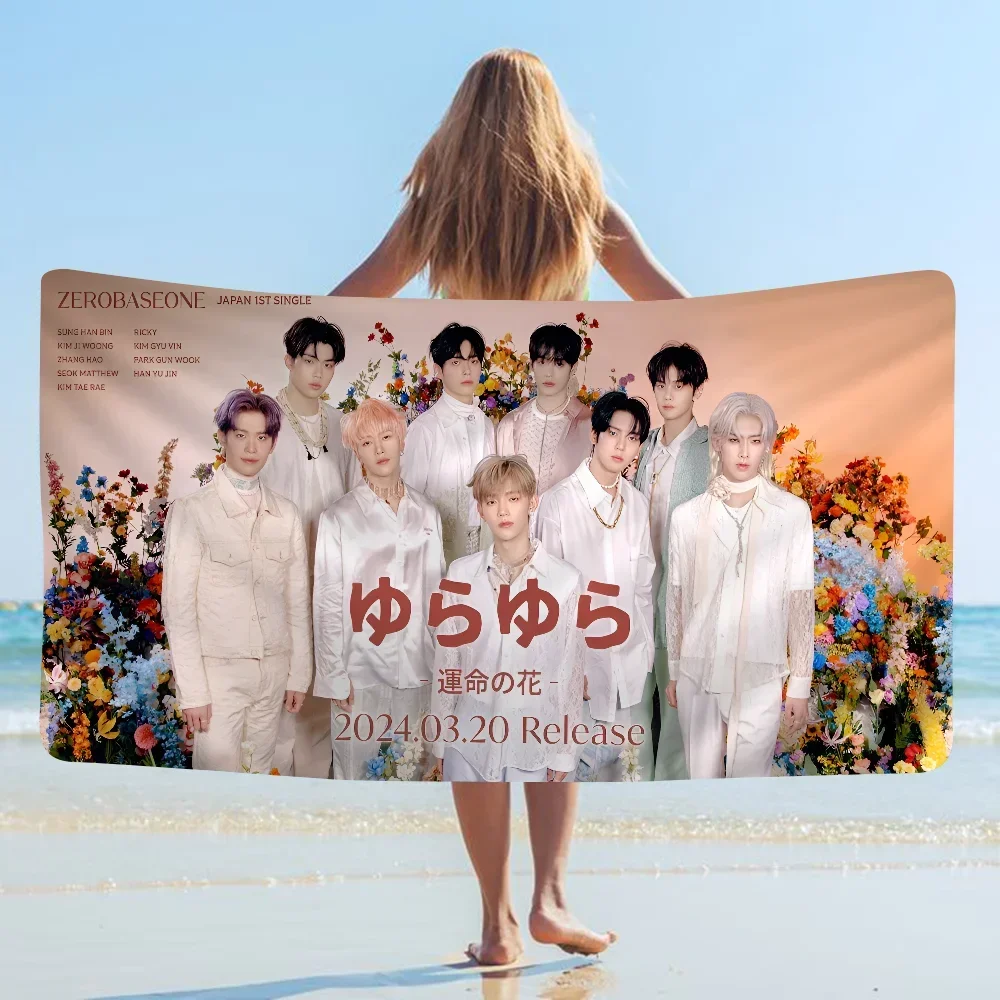 KPOP Zb1 ZEROBASEONE Microfiber Blanket Quick Drying Beach Towels Oversized Printing Super Absorbent Pool Towel Blanket 3